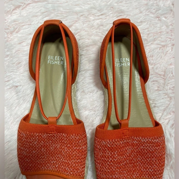 Eileen Fisher Mews Magma Melange Orange Stretch Espadrilles Flat Sandals Sz 6.5 - Picture 5 of 14